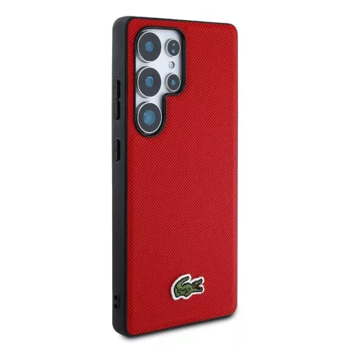 Lacoste Iconic Petit Pique Woven Logo MagSafe tok Samsung Galaxy S25 Ultra készülékhez piros