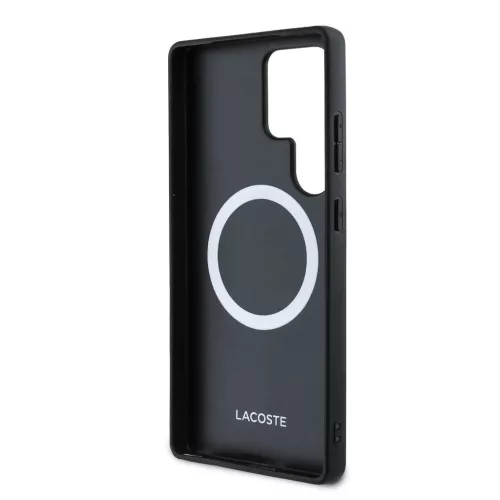 Lacoste Iconic Petit Pique Woven Logo MagSafe tok Samsung Galaxy S25 Ultra készülékhez piros