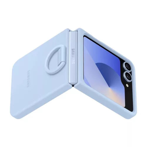 EF-PF741TLE Samsung szilikon tok gyűrűvel Galaxy Z Flip 6/7 FE készülékhez, kék (sérült csomagolású)