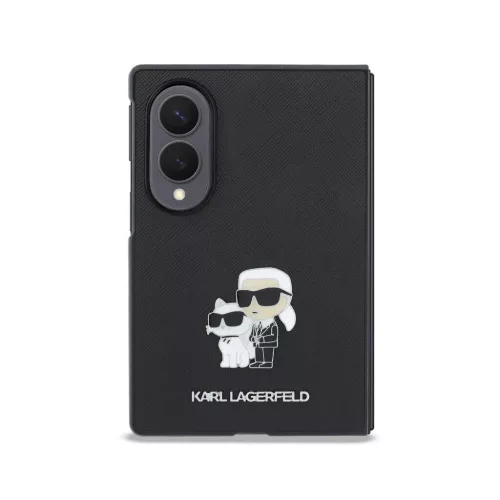 Karl Lagerfeld PU Saffiano Karl and Choupette tok Samsung Galaxy Z Fold 8 készülékhez, fekete
