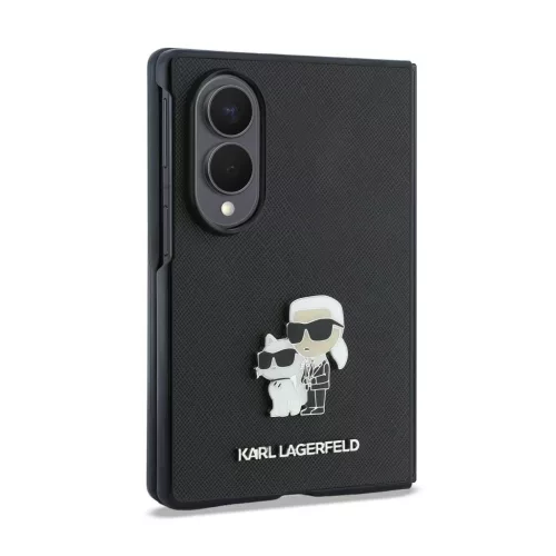 Karl Lagerfeld PU Saffiano Karl and Choupette tok Samsung Galaxy Z Fold 8 készülékhez, fekete