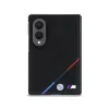 BMW M perforált PU Tricolor Stripe mágneses tok Samsung Galaxy Z Fold 8 készülékhez fekete