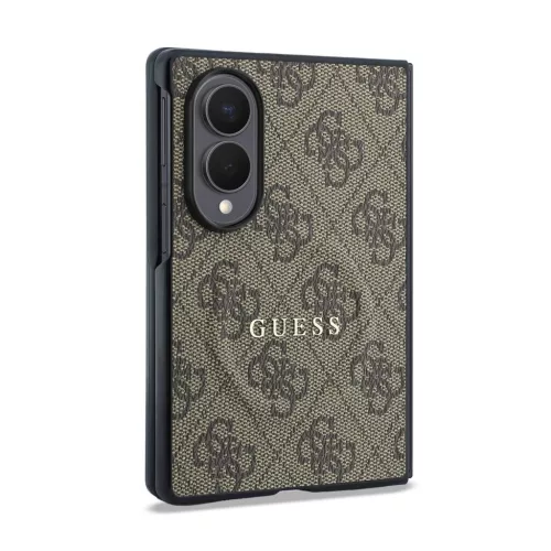 Guess PU-bőr 4G mágneses tok Samsung Galaxy Z Fold 8 készülékhez barna
