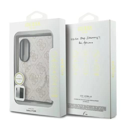 Guess PU bőr 4G Magnetic tok Samsung Galaxy Z Fold 8 készülékhez rózsaszín