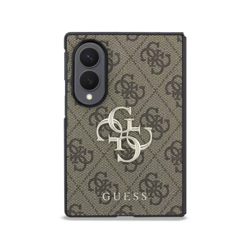 Guess PU 4G fém logós tok Samsung Galaxy Z Fold 8 készülékhez barna