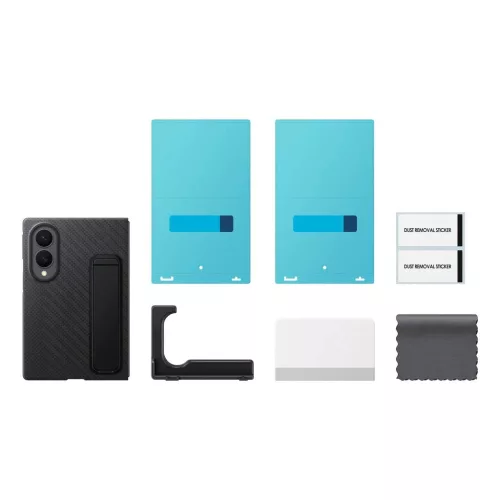 Samsung Galaxy Z Fold 8 készülékhez karbon állványos tok, fekete