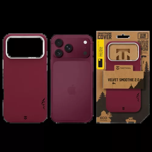 Tactical MagForce Velvet Smoothie 2.0 tok Apple iPhone 17 Pro/18 Pro készülékhez bordó