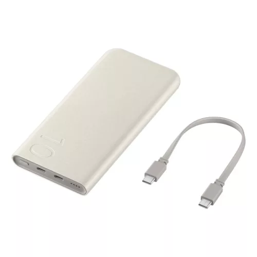 EB-P3401XUE Samsung FastCharge külső akkumulátor 2× USB-C 25W 10000mAh bézs