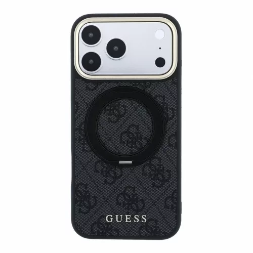 Guess PU 4G Ring Stand MagSafe tok iPhone 18 Pro készülékhez fekete