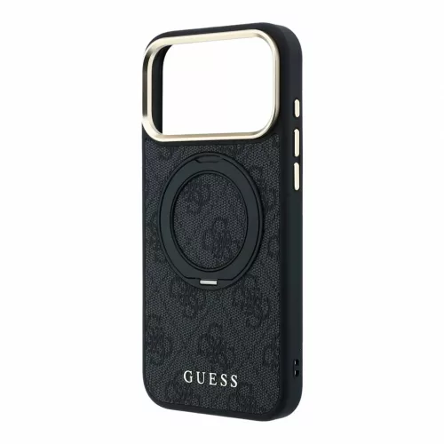 Guess PU 4G Ring Stand MagSafe tok iPhone 18 Pro készülékhez fekete