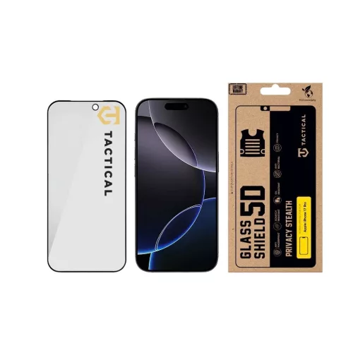 Tactical Glass Shield Privacy Stealth 5D üvegfólia Apple iPhone 18 Pro készülékhez fekete