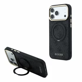   Guess PU 4G Ring Stand MagSafe tok iPhone 18 Pro Max készülékhez fekete