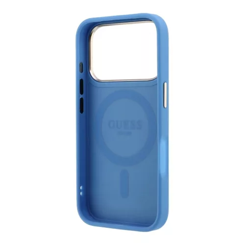 Guess PU 4G Ring Stand MagSafe tok iPhone 18 Pro készülékhez kék