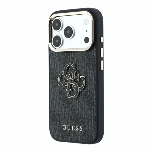 Guess PU 4G Resin Metal Logo tok iPhone 18 Pro készülékhez fekete