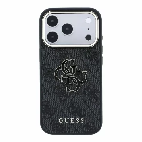 Guess PU 4G Resin Metal Logo tok iPhone 18 Pro készülékhez fekete