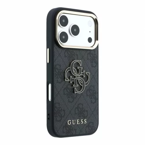 Guess PU 4G Resin Metal Logo tok iPhone 18 Pro készülékhez fekete