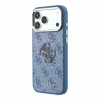 Guess PU 4G Resin Metal Logo tok iPhone 18 Pro készülékhez kék