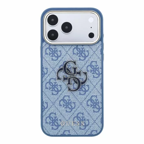 Guess PU 4G Resin Metal Logo tok iPhone 18 Pro készülékhez kék