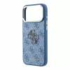 Guess PU 4G Resin Metal Logo tok iPhone 18 Pro készülékhez kék