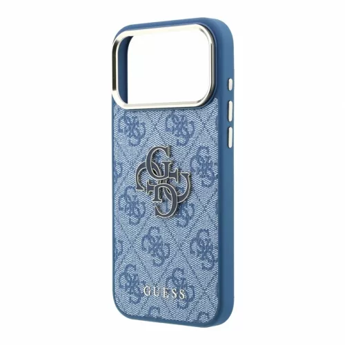 Guess PU 4G Resin Metal Logo tok iPhone 18 Pro készülékhez kék