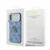 Guess PU 4G Resin Metal Logo tok iPhone 18 Pro Max készülékhez kék