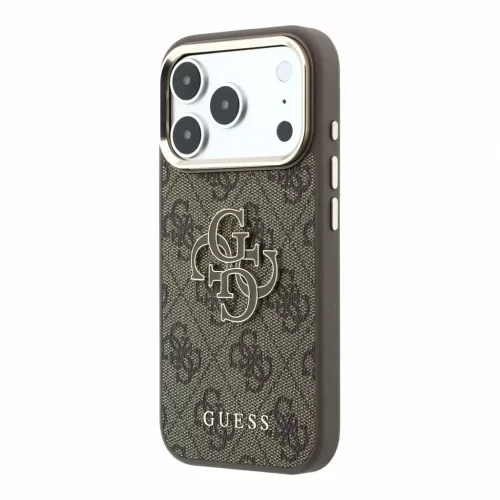 Guess PU 4G Resin Metal Logo tok iPhone 18 Pro készülékhez barna