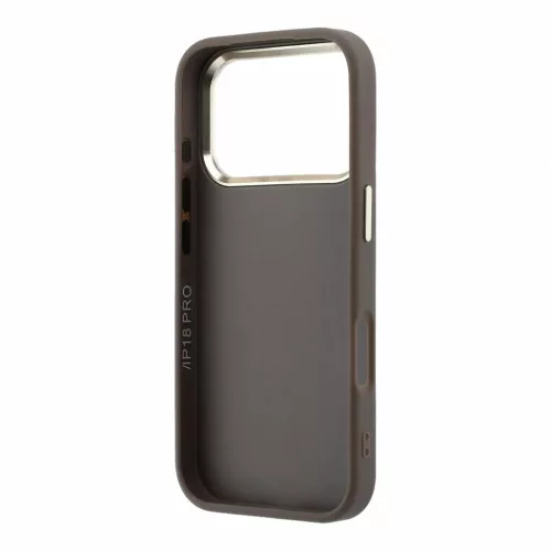 Guess PU 4G Resin Metal Logo tok iPhone 18 Pro készülékhez barna