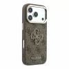 Guess PU 4G Resin Metal Logo tok iPhone 18 Pro Max készülékhez barna