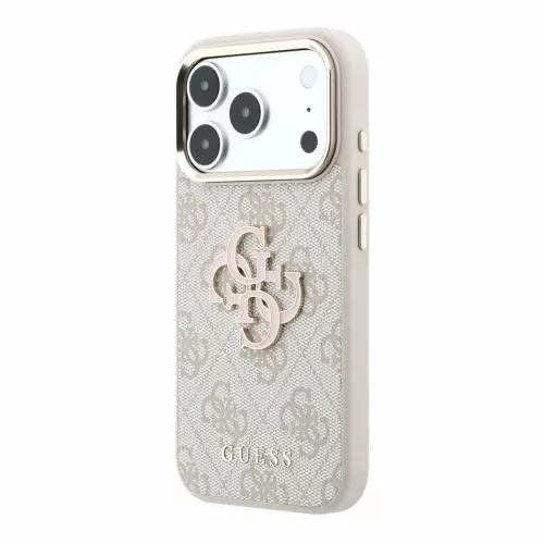 Guess PU 4G Resin Metal Logo tok iPhone 18 Pro készülékhez rózsaszín