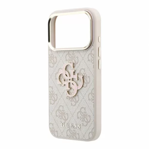 Guess PU 4G Resin Metal Logo tok iPhone 18 Pro készülékhez rózsaszín