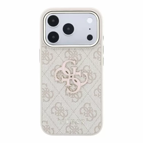 Guess PU 4G Resin Metal Logo tok iPhone 18 Pro Max készülékhez, rózsaszín
