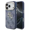 Guess 4G fém logós arany keretes PU bőr tok iPhone 18 Pro készülékhez kék