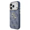 Guess 4G fém logós arany keretes PU bőr tok iPhone 18 Pro készülékhez kék