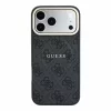 Guess dombornyomott PU bőr MagSafe tok iPhone 18 Pro készülékhez 4G arany kerettel fekete