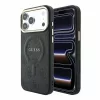 Guess PU Leather 4G aranykeretes dombornyomott MagSafe tok iPhone 18 Pro Max készülékhez, fekete