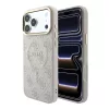 Guess PU bőr 4G aranykeretes dombornyomott MagSafe tok iPhone 18 Pro készülékhez rózsaszín