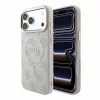 Guess PU bőr 4G dombornyomott arany keretes MagSafe tok iPhone 18 Pro Max készülékhez rózsaszín