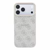 Guess PU bőr 4G dombornyomott arany keretes MagSafe tok iPhone 18 Pro Max készülékhez rózsaszín