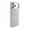 Guess PU bőr 4G dombornyomott arany keretes MagSafe tok iPhone 18 Pro Max készülékhez rózsaszín
