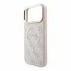 Guess PU bőr 4G dombornyomott arany keretes MagSafe tok iPhone 18 Pro Max készülékhez rózsaszín