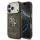 Guess PU-bőr 4G Metal Logo arany keretes tok iPhone 18 Pro készülékhez barna
