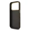 Guess PU-bőr 4G Metal Logo arany keretes tok iPhone 18 Pro készülékhez barna