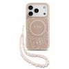 Guess IML Flowers Allover Strap MagSafe tok iPhone 18 Pro készülékhez rózsaszín