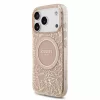 Guess IML Flowers Allover Strap MagSafe tok iPhone 18 Pro készülékhez rózsaszín
