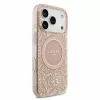 Guess IML Flowers Allover Strap MagSafe tok iPhone 18 Pro készülékhez rózsaszín