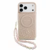 Guess IML Flowers Allover Strap MagSafe tok iPhone 18 Pro Max készülékhez rózsaszín