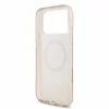 Guess IML Flowers Allover Strap MagSafe tok iPhone 18 Pro Max készülékhez rózsaszín