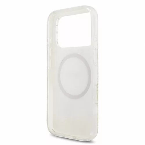 Guess IML Flowers Allover Strap MagSafe tok iPhone 18 Pro készülékhez fehér