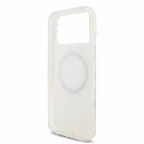 Guess IML Flowers Allover Strap MagSafe tok iPhone 18 Pro Max készülékhez, fehér