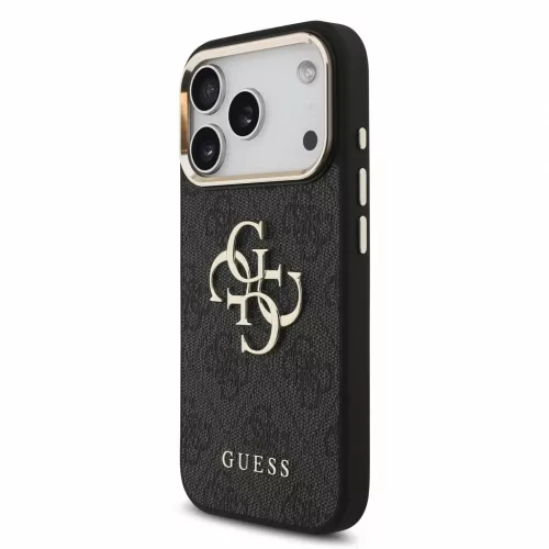 Guess PU 4G Metal Logo Strap tok iPhone 18 Pro készülékhez fekete